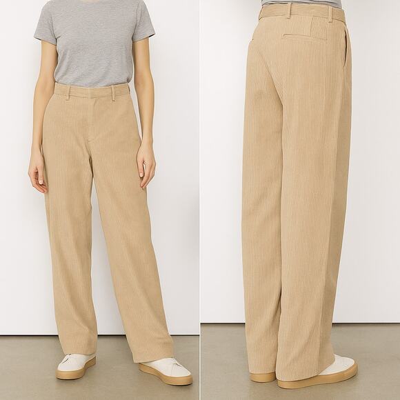 Officine Generale Sally Wide Leg Corduroy Trousers Beige size 40 - Picture 1 of 12